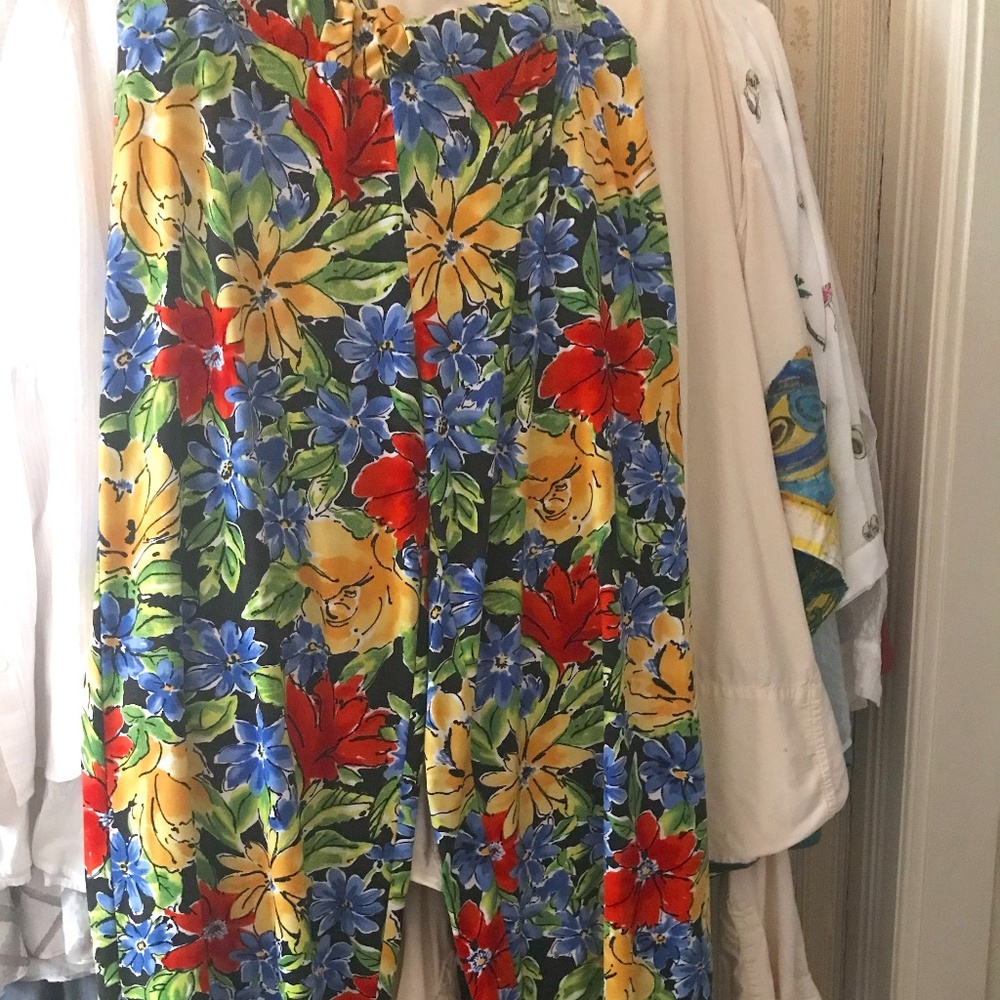 Rafaella Palazzo Pants - L Tropical Colors